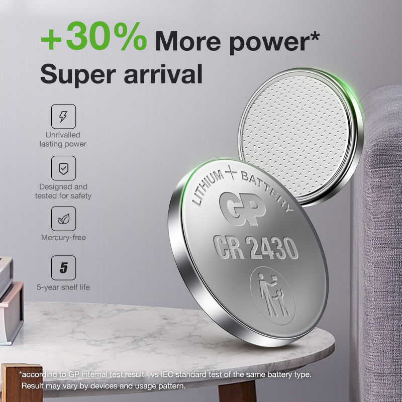GP Lithium Coin Cells Battery CR2430 (Card of 1's) DL2430 ECR2430 ...