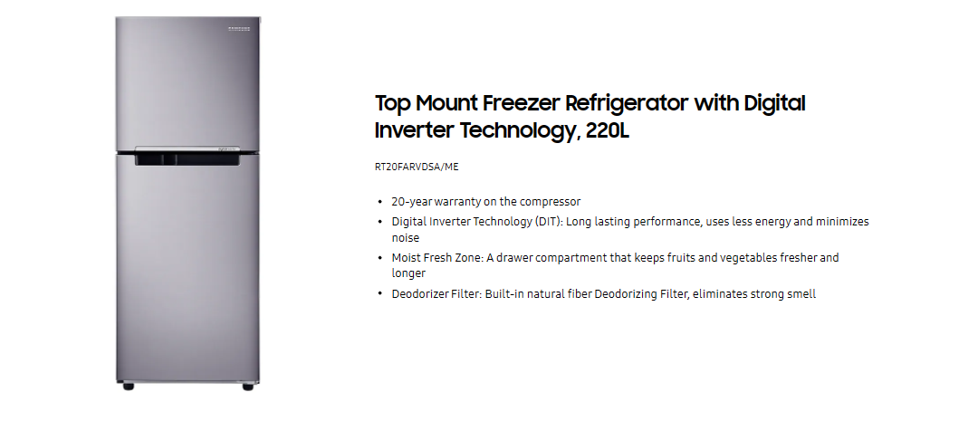 Samsung Refrigerator 2 Door Inverter 220L Fridge Peti Sejuk Peti Ais 2 ...