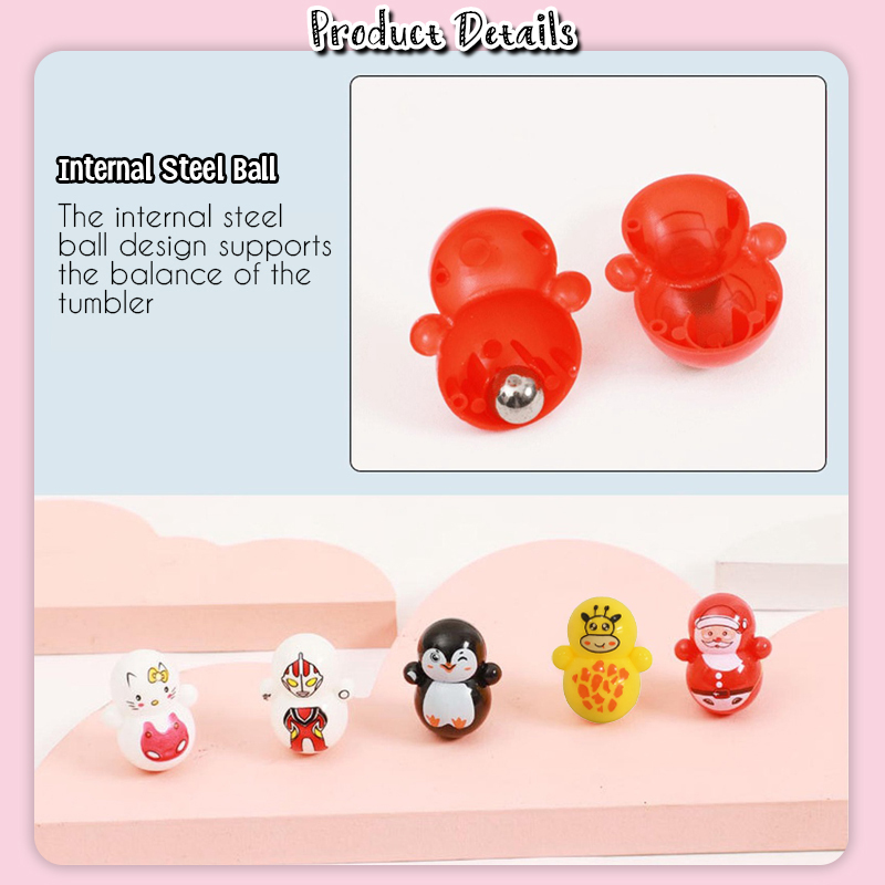 [Little B House] Mini Roly-poly Toy Mini Cartoon Tumbler Toy Doll ...