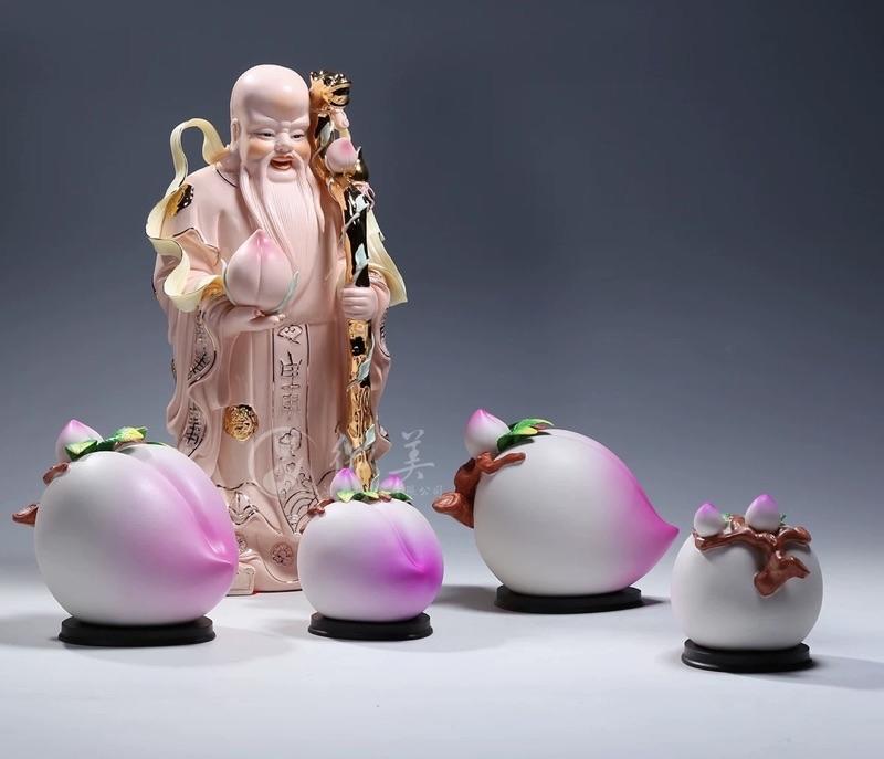 時代漆塗　福禄寿字文　盃　三客　書付箱　C　9233 瓷福祿壽三星