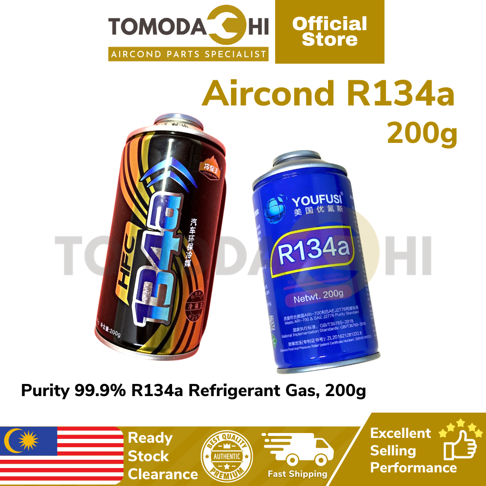 TOMODACHI R134a Refrigerant Gas 200g 900g Per Bottle Cap Tab Opener DIY ...