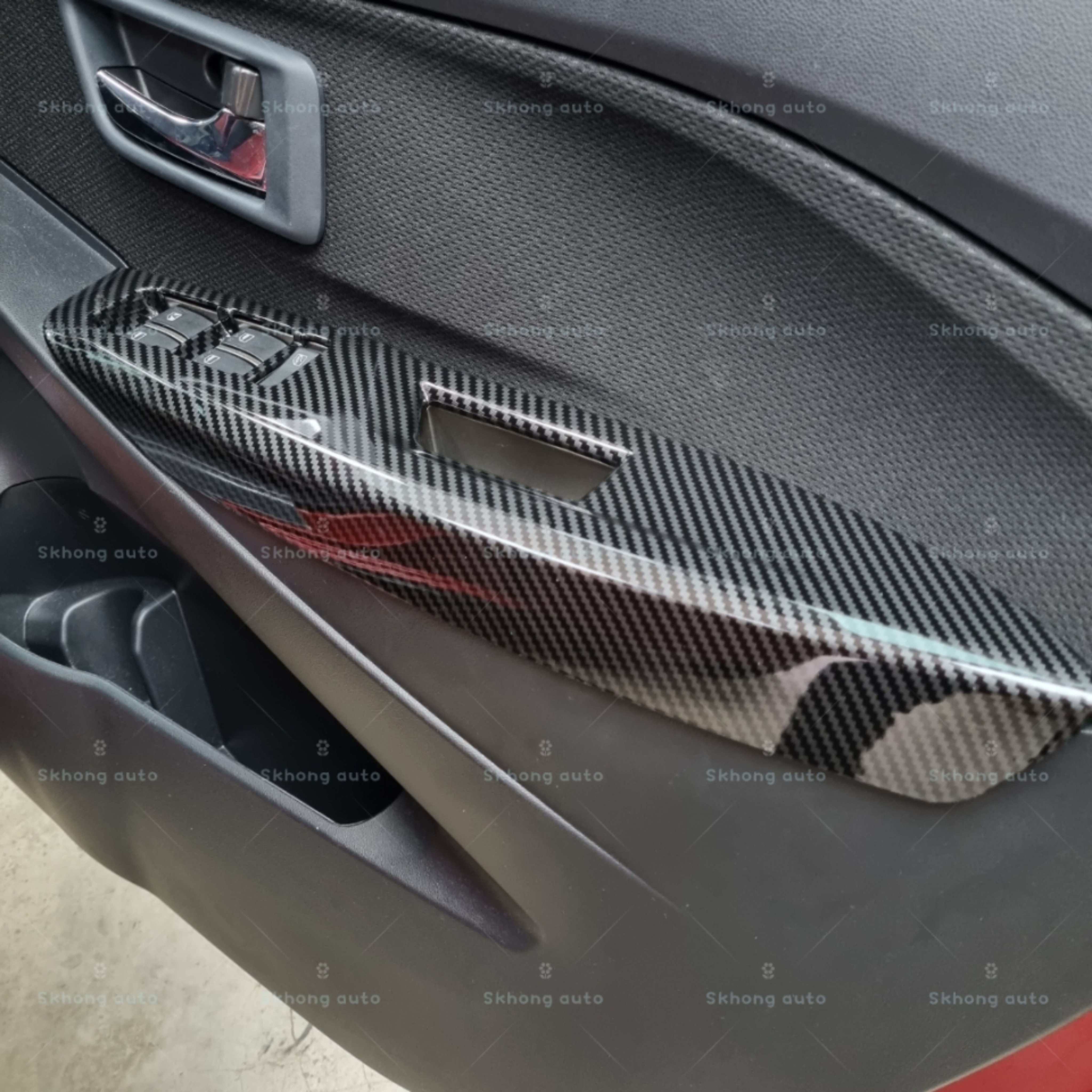 Perodua myvi gen3 gm3 2018-2024 carbon fiber window switch frame panel ...