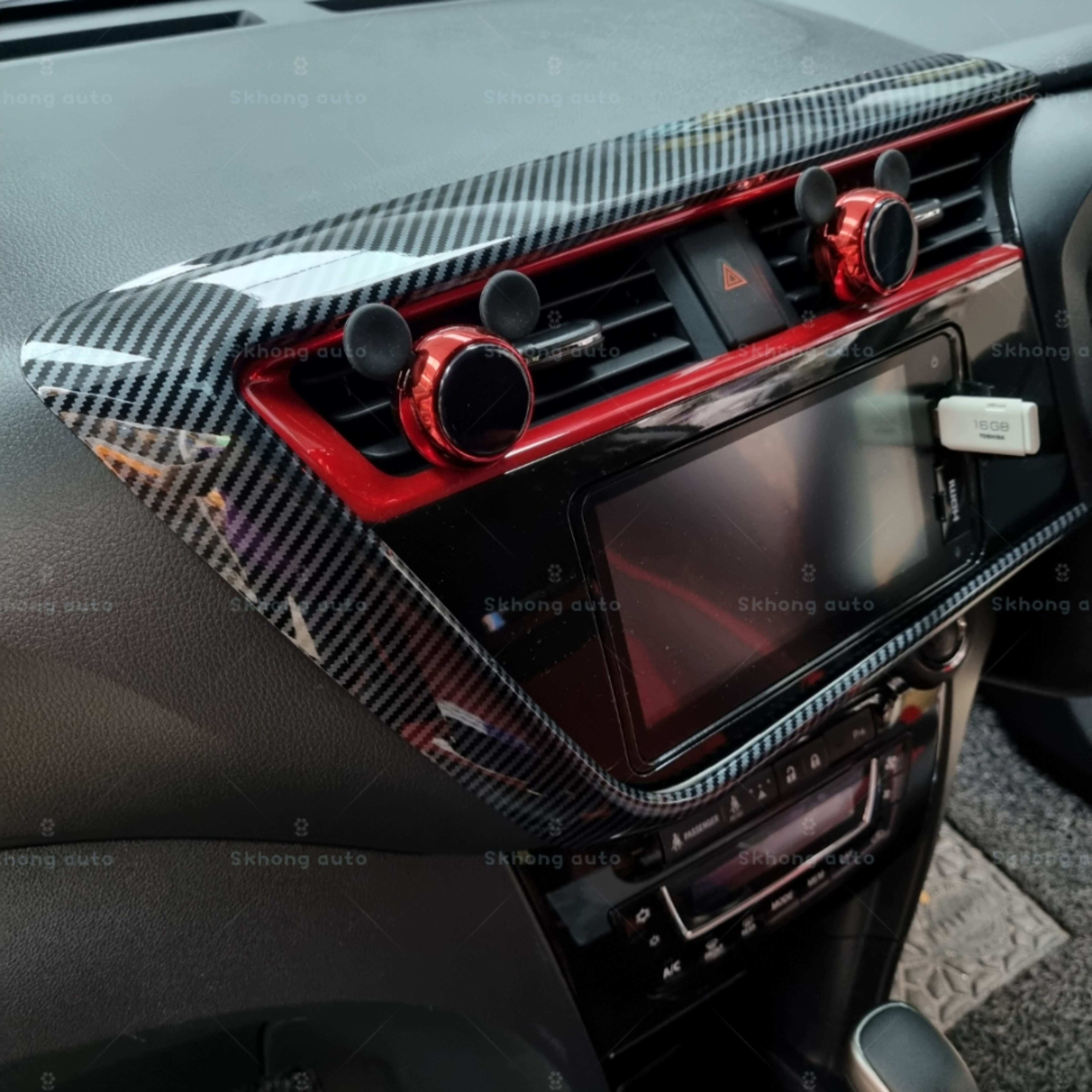 Perodua myvi 2018-2023 carbon fiber dashboard frame cover garnish ...