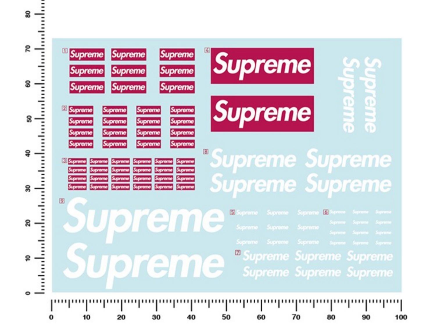 SUPREME MINI BOX LOGO SHEET STICKER - スケートボード