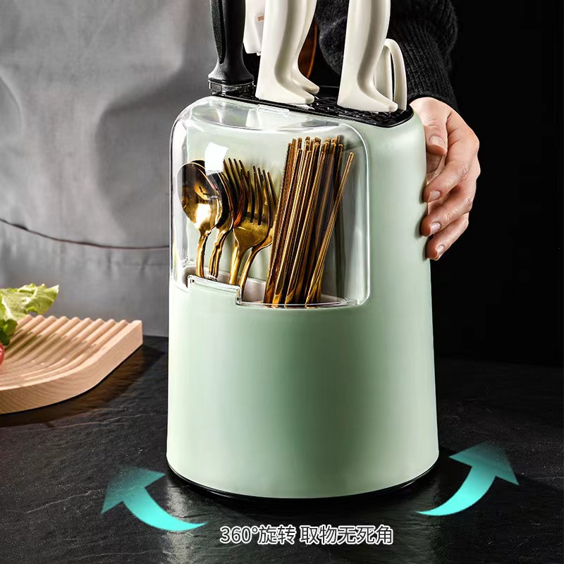 360 Rotating Knife Cutlery Holder Cutter Holder Knife Chopstick Holder ...