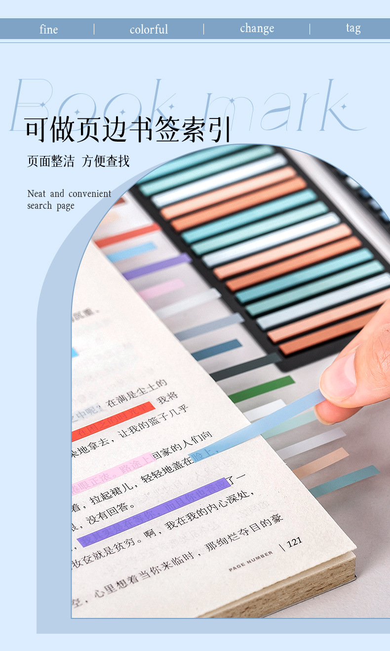 Whitespace 300pcs Thin Waterproof Sticky Notes Highlight Annotation ...