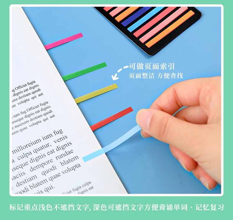 Whitespace 300pcs Thin Waterproof Sticky Notes Highlight Annotation ...