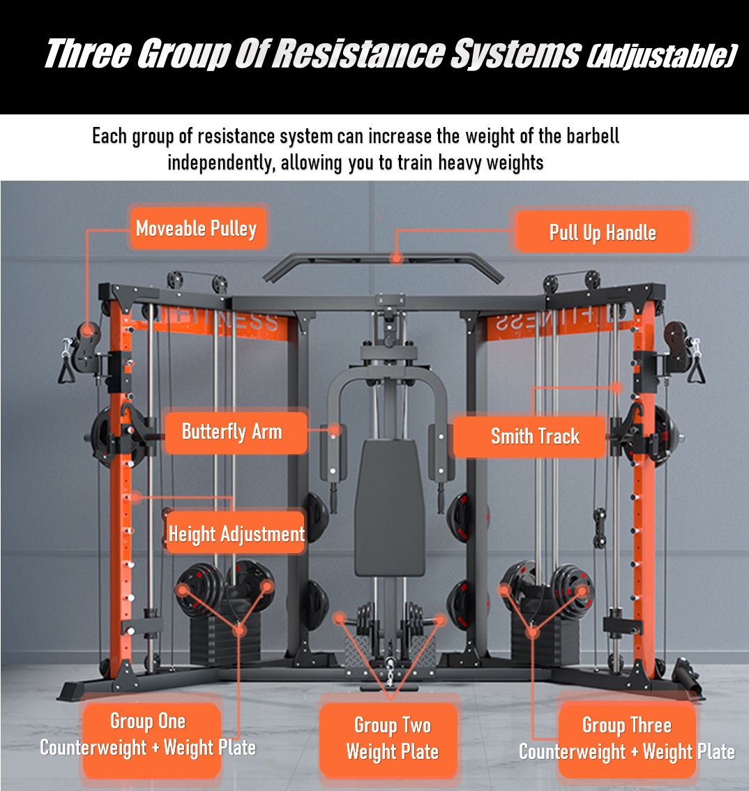 ADSports K3 Commercial Heavy Duty Combined Strength Workout Cable ...