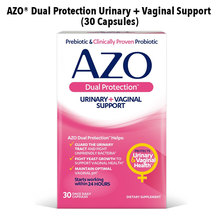 AZO Dual Protection Urinary + Vaginal Support | Prebiotic Plus ...