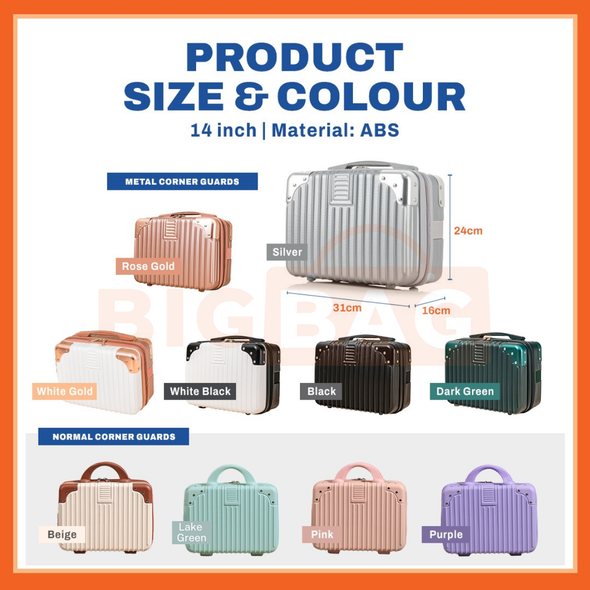 14 Inch Mini Suitcase Hand Carry Luggage Mini Luggage Bag Travel Small ...