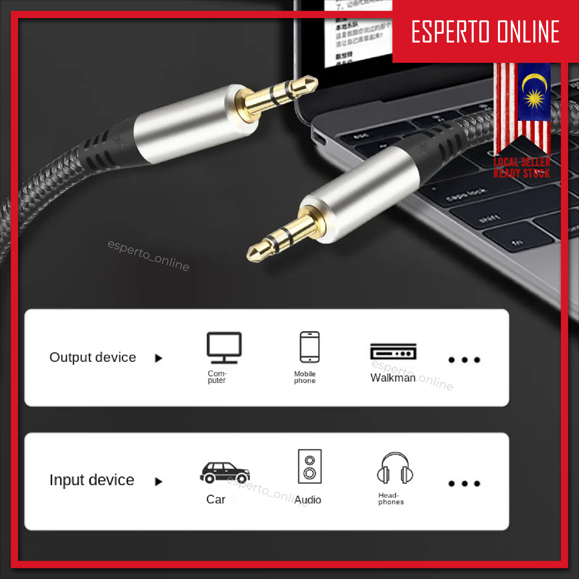 𝟐𝟒𝐡𝐫 𝐒𝐡𝐢𝐩 📦 Premium 3.5mm Male to Male Stereo Audio Aux Cable | Shopee ...