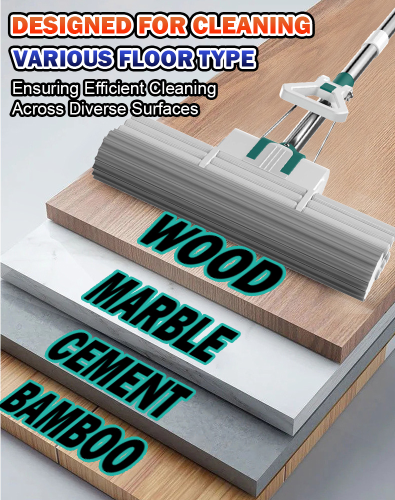 38CM Heavy Duty Self Wringing Super Absorbent Sponge Mop Hands Free ...