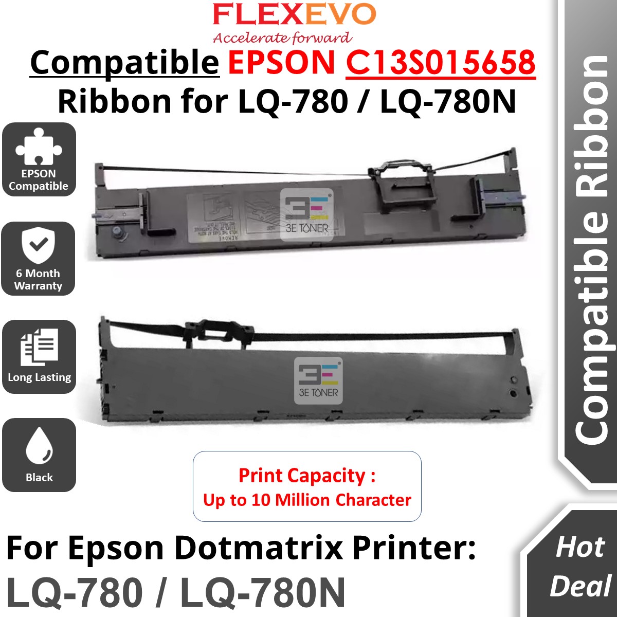 Compatible Epson LQ780 LQ780N C13S015658 Black Ribbon Cartridge for Dot  matrix LQ-780 LQ-780N Printer | Shopee Malaysia