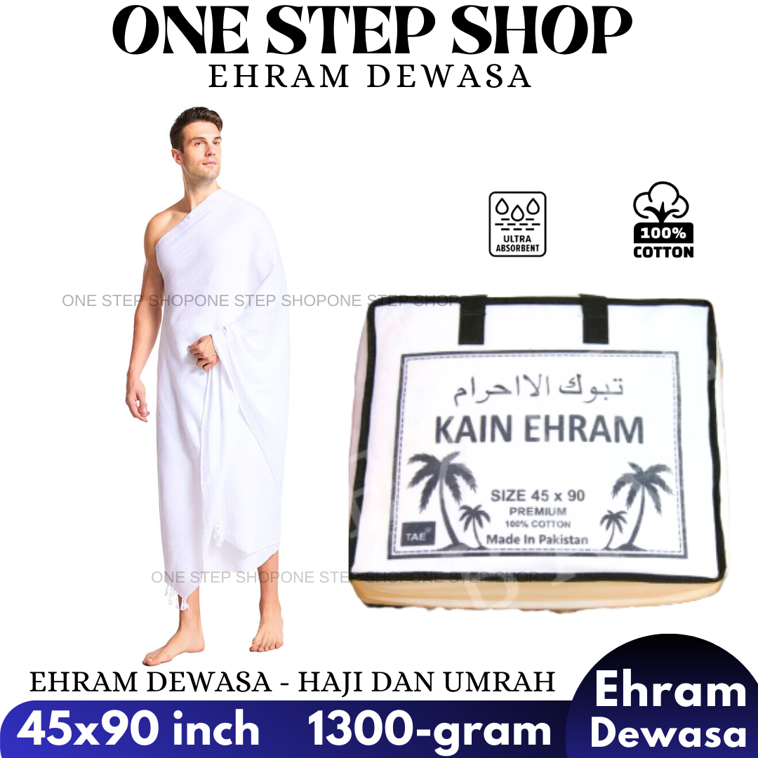 Ehram Dewasa - Haji Dan Umrah Dewasa Dan Budak 100% Cotton Dobby ...