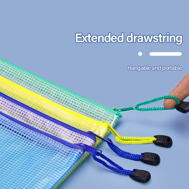 A4 Zip File Transparent Plastic Mesh Net Bag Zip Bag/ Waterproof ...