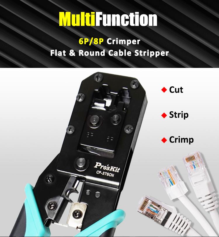 Pro'skit CP-376CN 6P/8P RJ11/RJ12/RJ45 Modular Network Crimping Tool ...