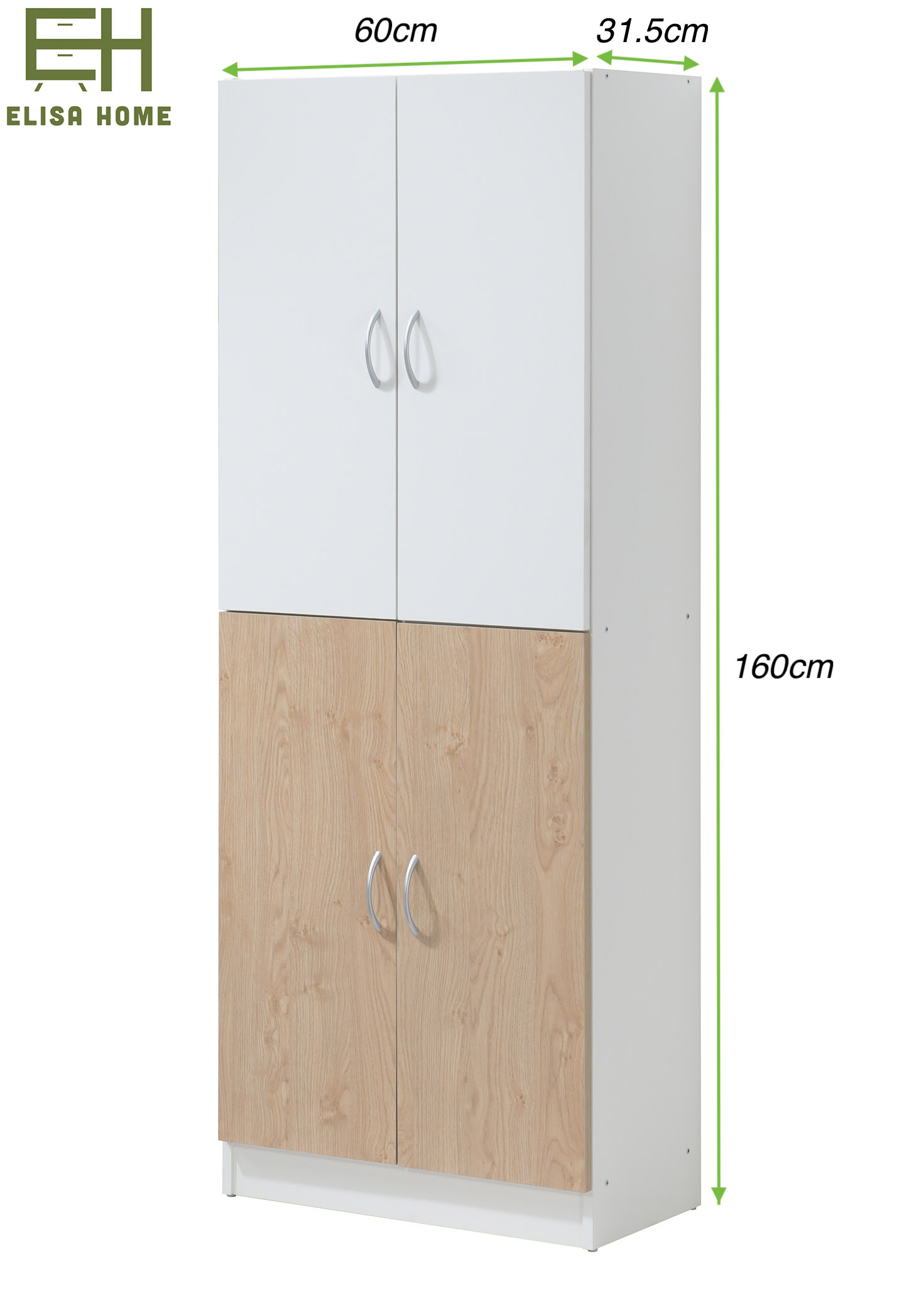 ELISA HOME Gemini Kabinet 4 Pintu Multifunctional Storage Cabinet Rak ...