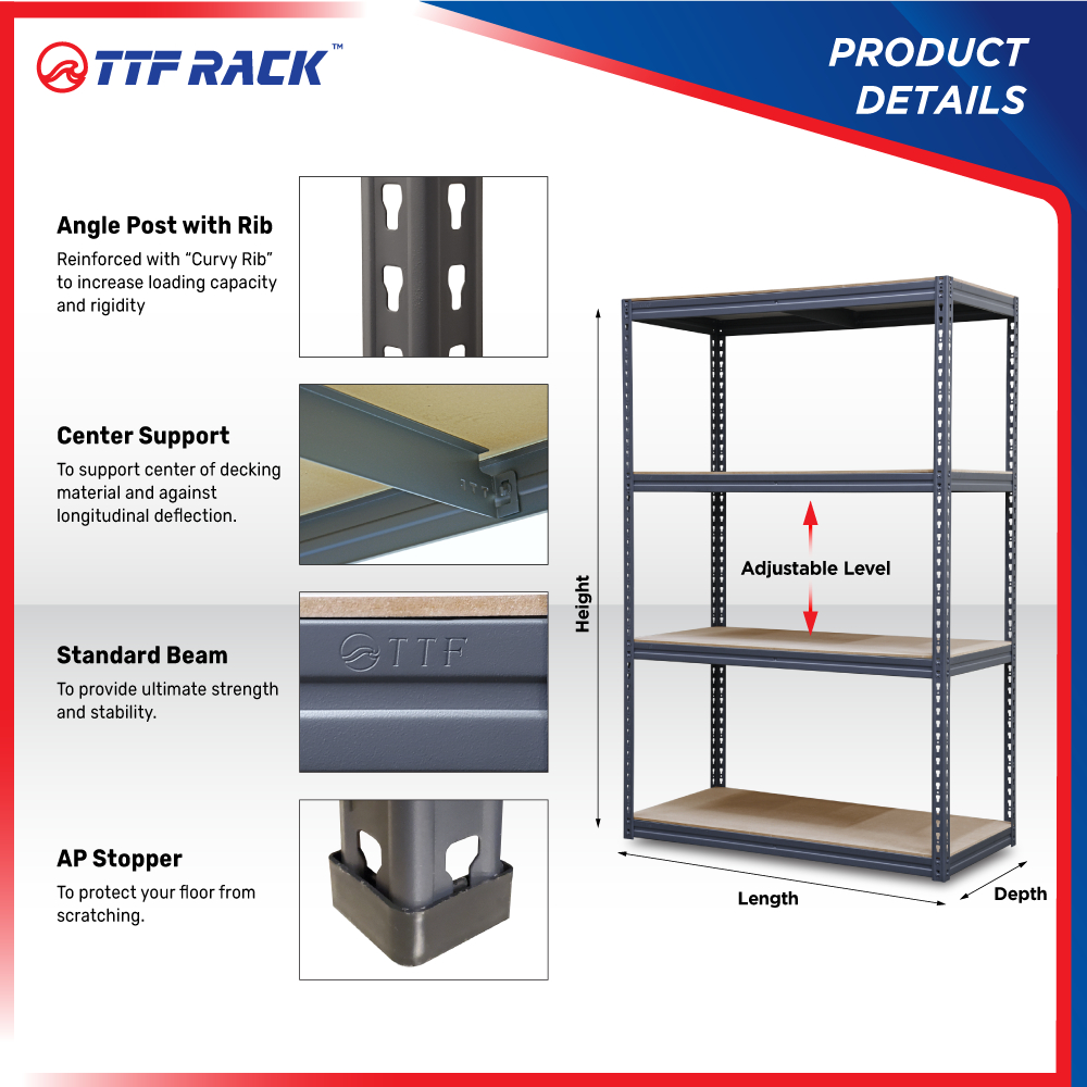 TTF Rack™️ RAKKU RACK H152-244cm/ Parts Angle Post, Beam and Center ...