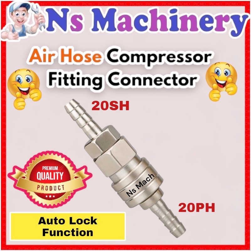 Air Hose Pneumatic Air Compressor Connector Coupler Socket Quick ...