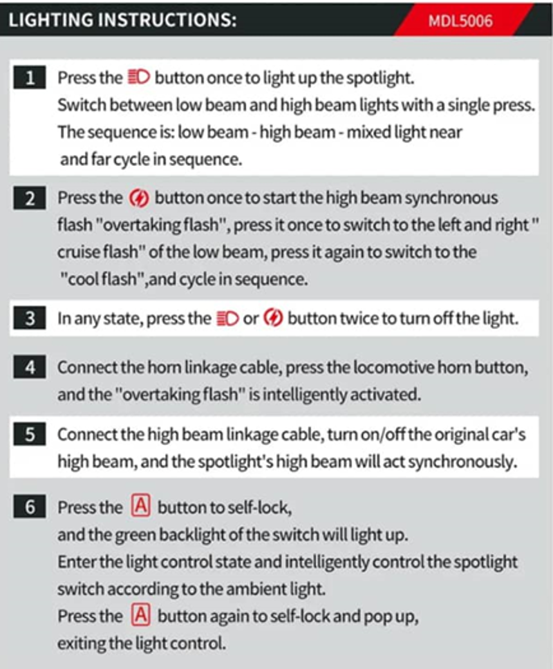 MOTOWOLF Motorcycle ALUMINIUM LED Spotlight Daylight Control Censor ...