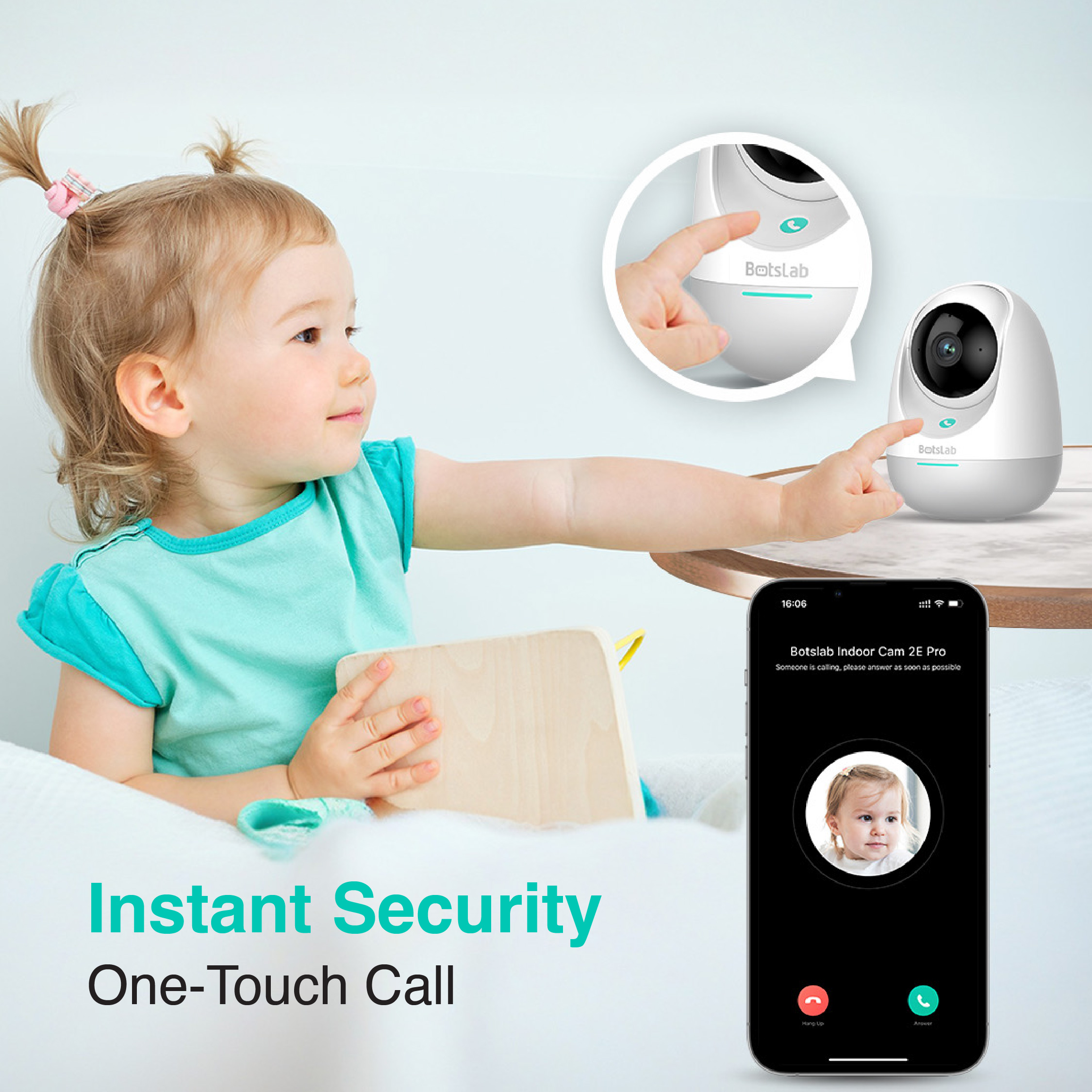 Botslab Indoor Cam 2E Pro C213 2K Wi-Fi / LAN Smart AI Pan 360 Tilt ...