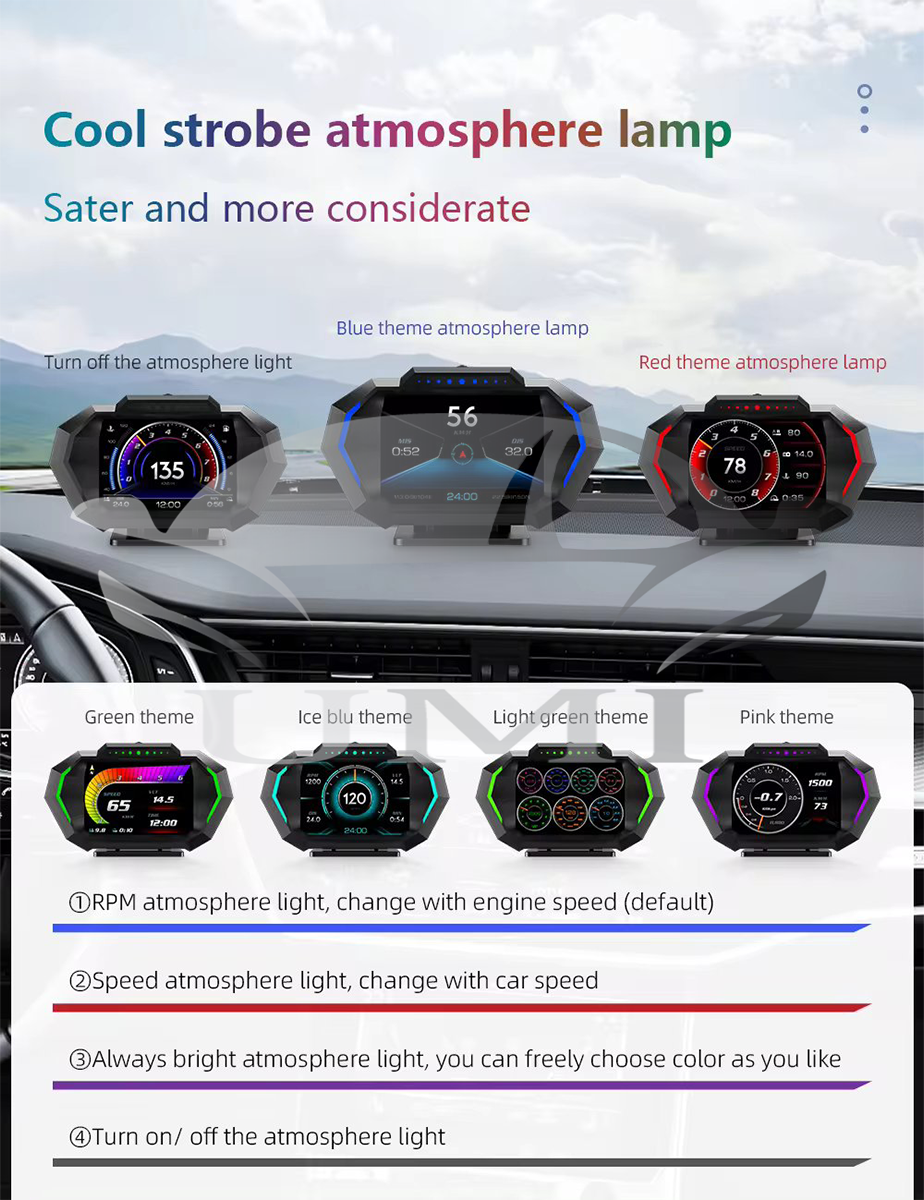 Car Meter Kereta HUD Speedometer P24 Voltage Speed RPM Turbo Pressure ...