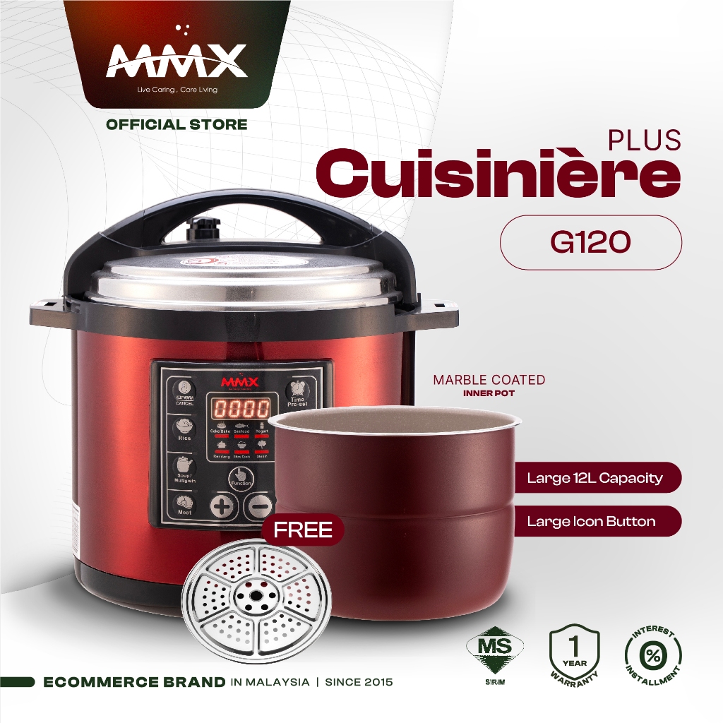 MMX Ewant 12L Cuisiniere Plus G120 Pressure Cooker MMXYBD12 160R MC GL Shopee Malaysia