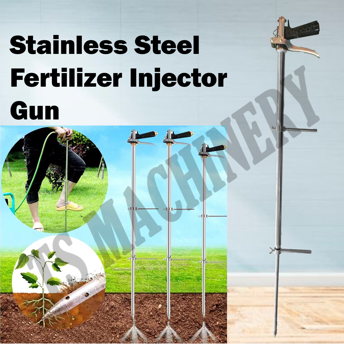 [𝐇𝐞𝐚𝐯𝐲 𝐃𝐮𝐭𝐲]Stainless Steel Liquid Fertilizer Injector Gun Soil ...