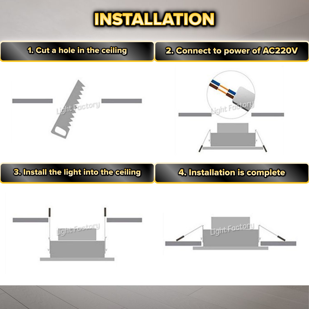 LED AR111 Downlight Casing Black/White AR111 Fitting Single Head ...