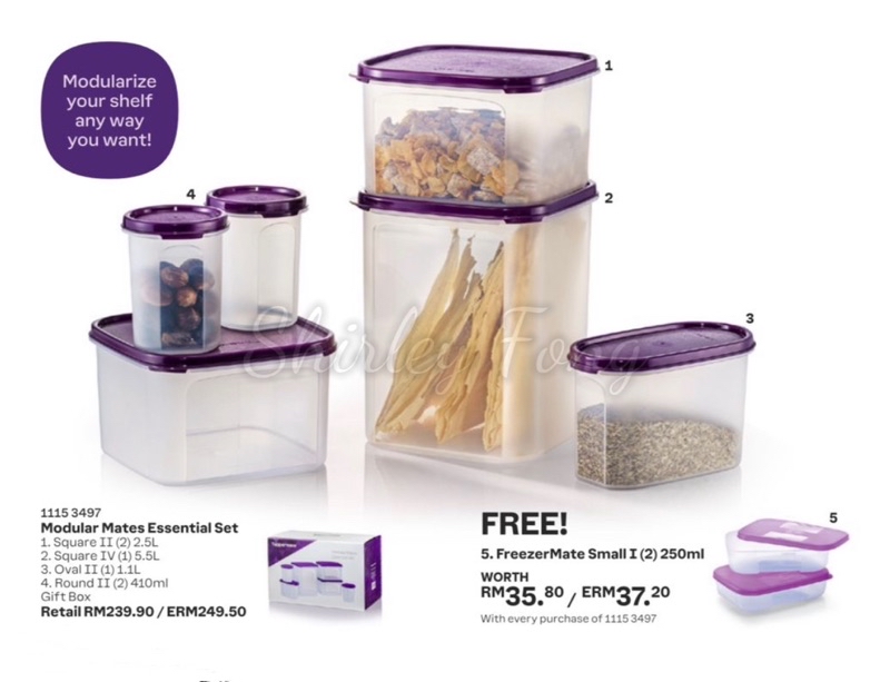 Tupperware Modular Mates Essential Set with Free | Shopee Malaysia