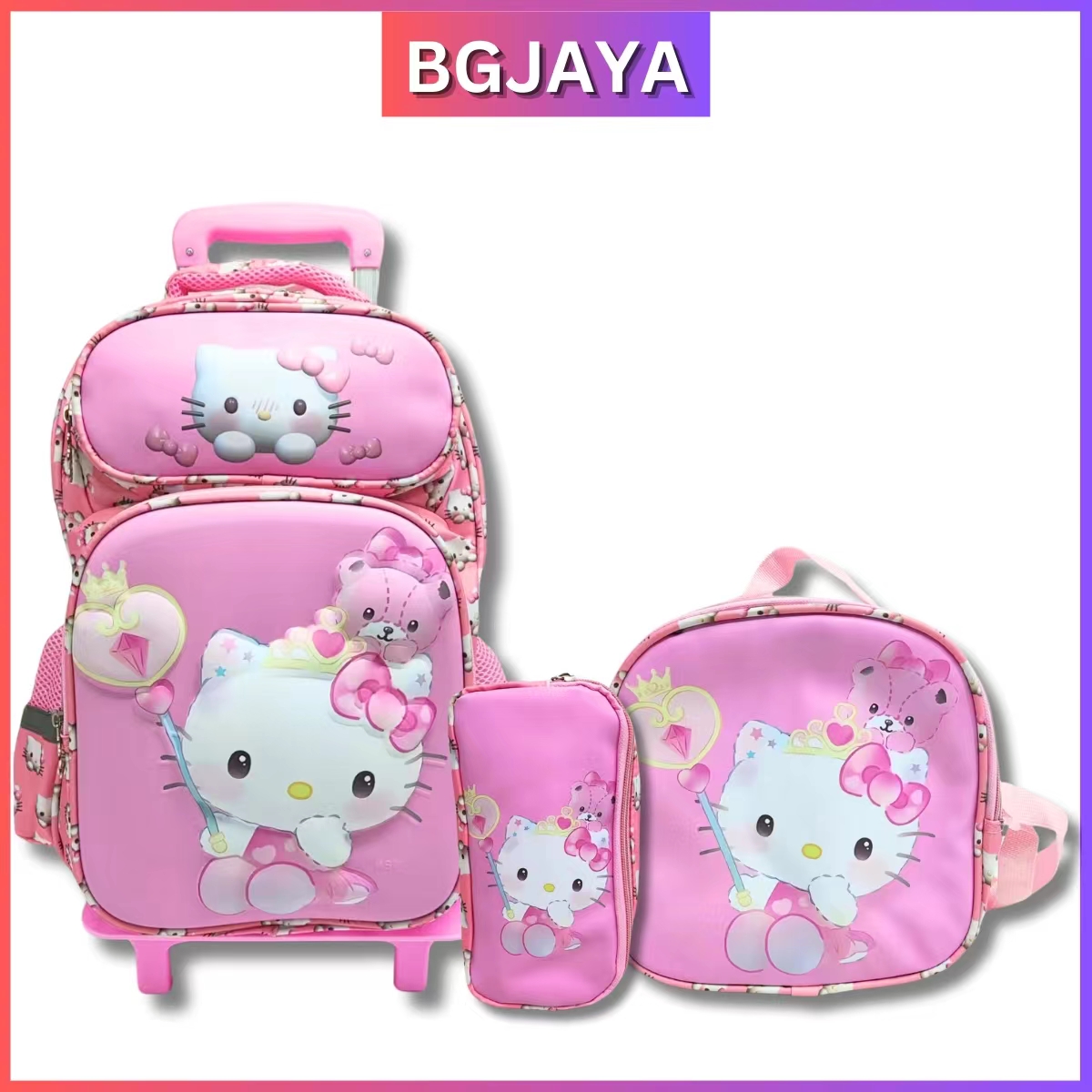 42cm 3 in 1 3D Cartoon School Backpack Kids Waterproof Bagpack Trolley ...