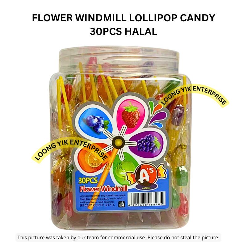 FLOWER WINDMILL LOLLIPOP CANDY 30PCS HALAL | Shopee Malaysia