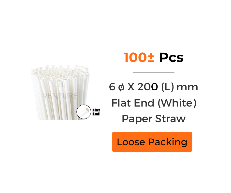 100Pcs Paper Straw/Giant/White/Loose/Individual Packing Disposable ...