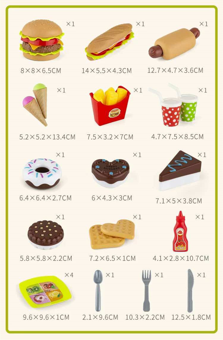 88pcs Food Toys Dim Sum Western Food Chinese Food Kitchen Cooking Toys ...