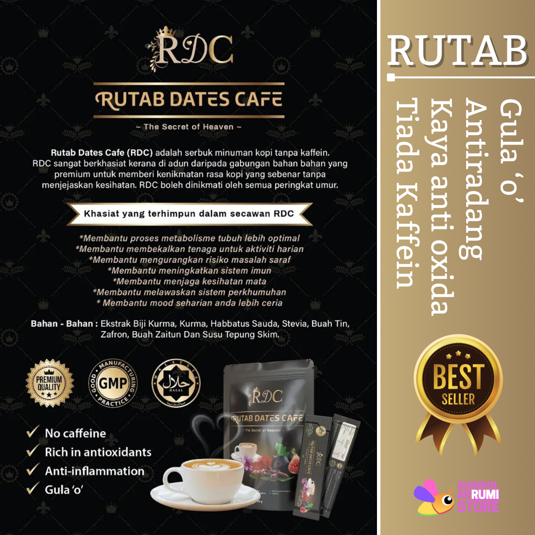 RUTAB DATES CAFE Kopi Tanpa Kaffein / Biji Kurma / Kopi Biji Kurma ...