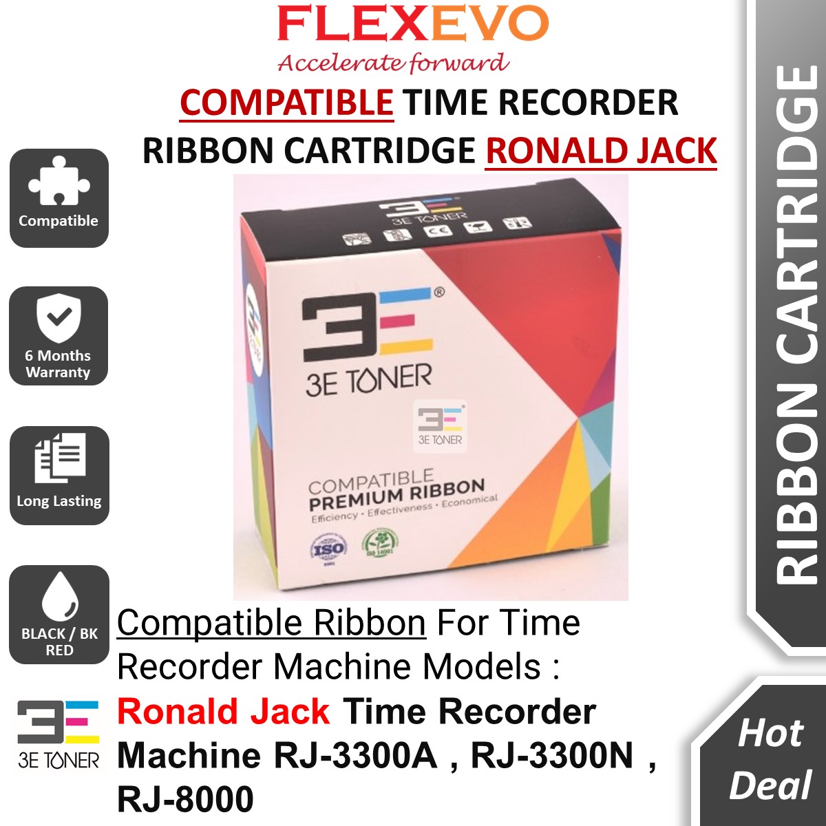 Compatible Amano EX-3000 EX3000 Black Time Recorder Ribbon Cartridge ...