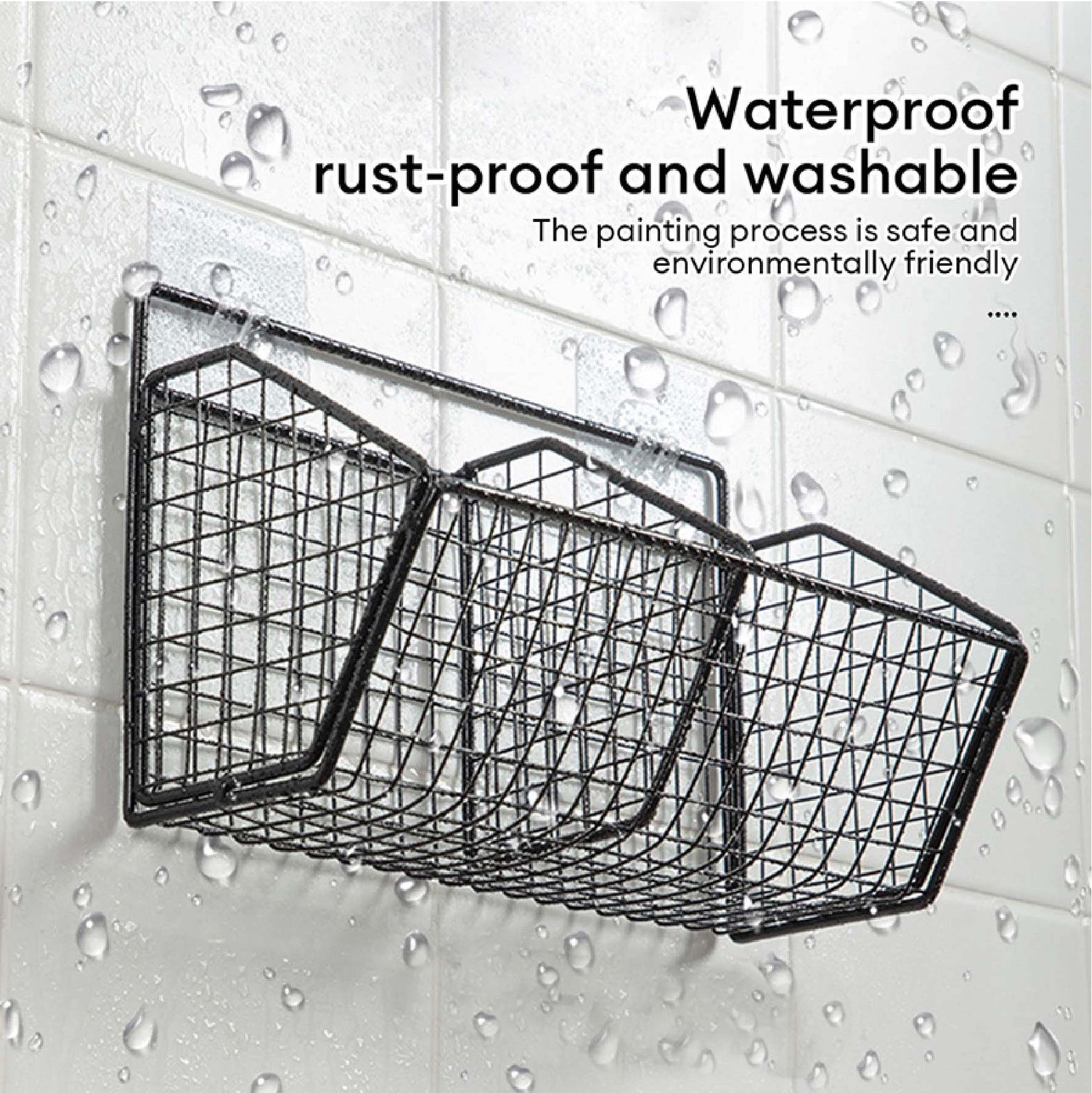 UDC🍊 2/3 Grids Wall Mounted Storage Rack Multifunctional Basket Ginger ...