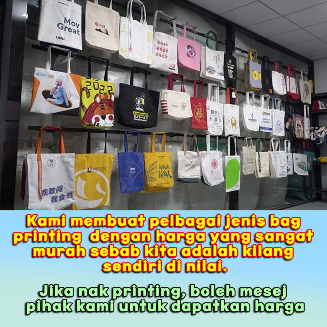 Kilang Di Nilai Print Canvas Tote Bag Plain Printing Tote Bags Student ...
