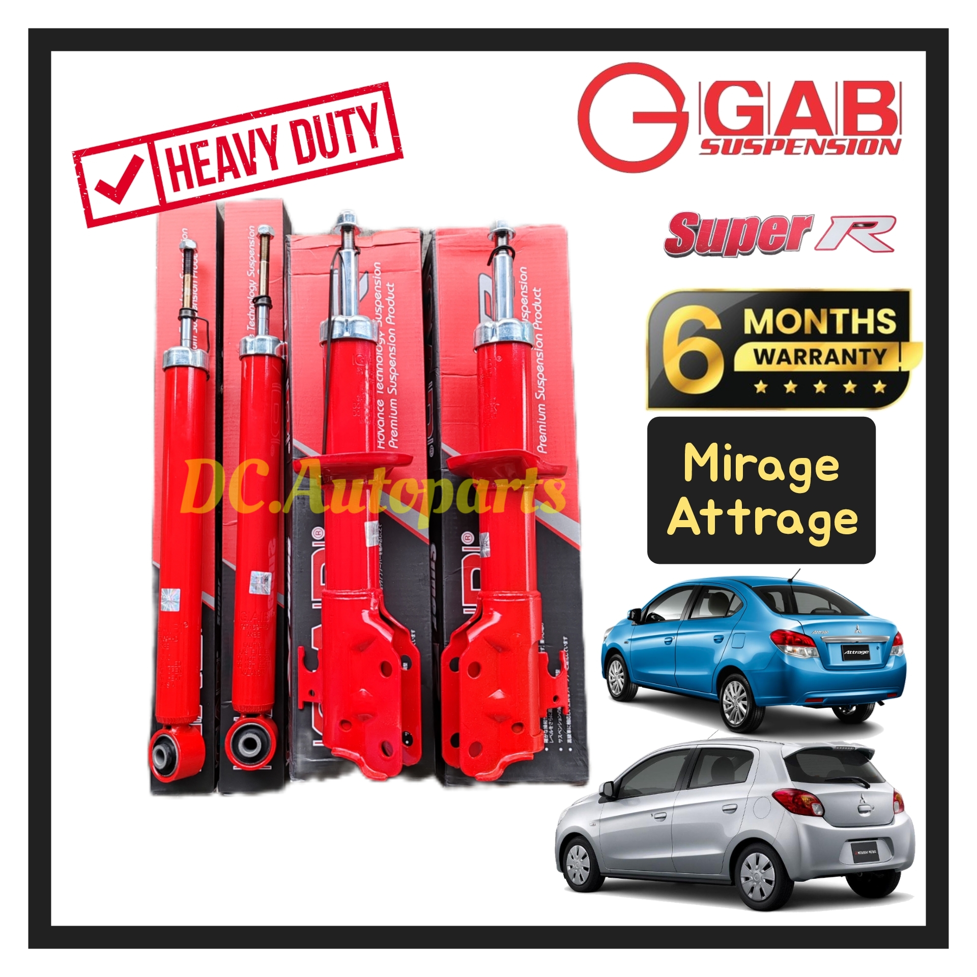ORIGINAL GAB SUPER R HEAVY DUTY MITSUBISHI ATTRAGE A10 MIRAGE A00 2012 ...