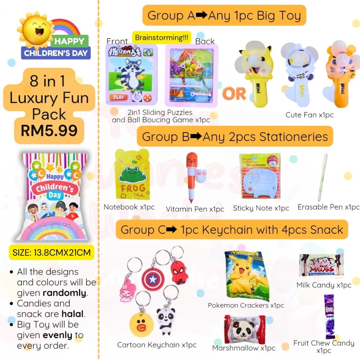 Children's Day Doorgift Hadiah Hari Kanak-kanak Hadiah sekolah rendah ...
