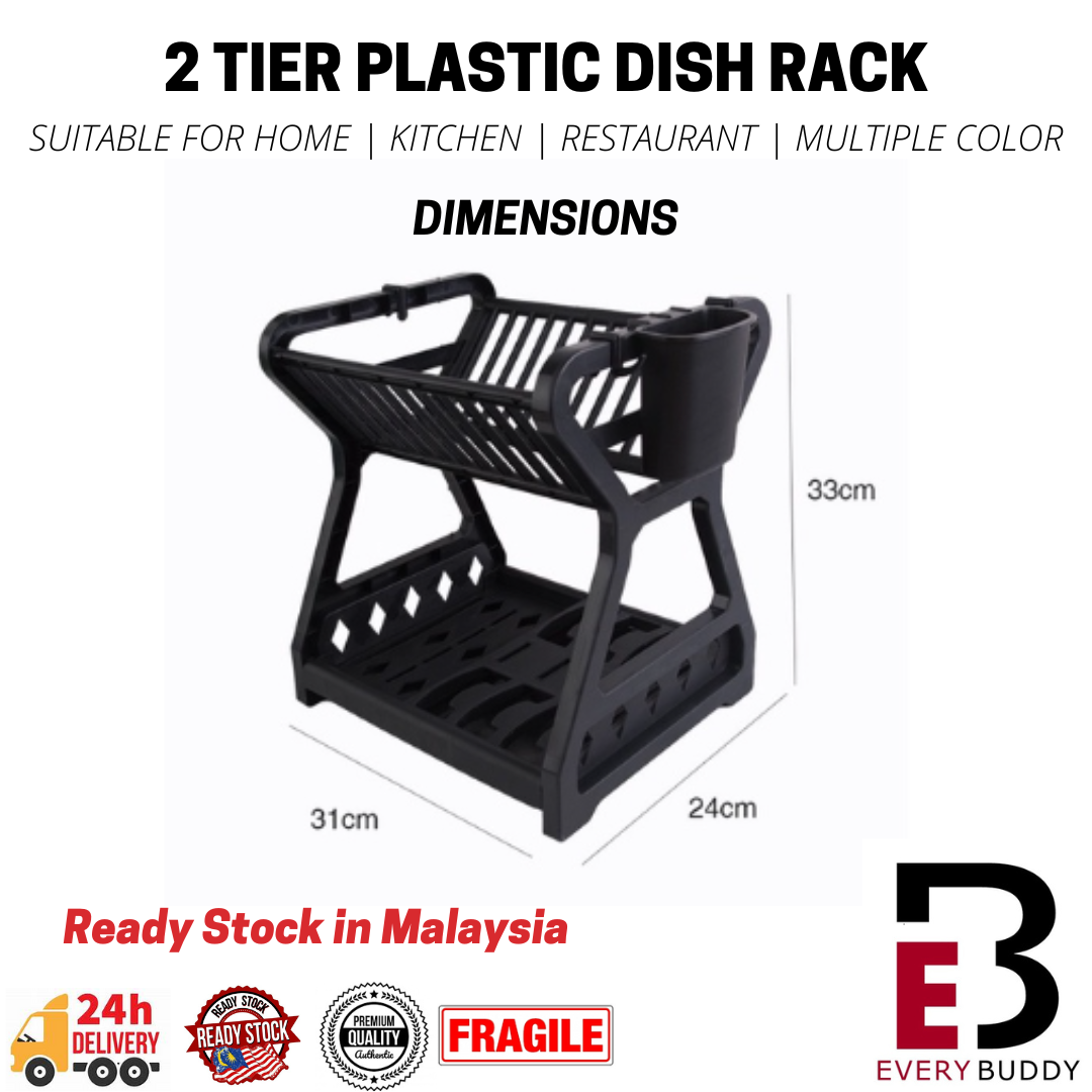 Small Plates Less than 15 cm 2 Tier Double Layer Plastic Kitchen Dish ...