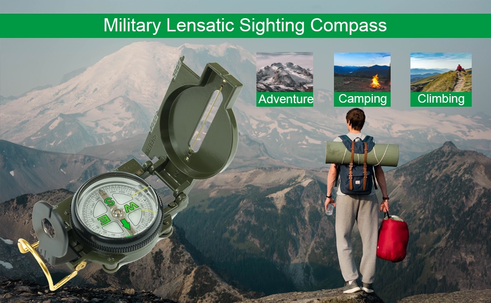 Multifunctional Portable Metal Compass Kompas Logam Mudah Alih Degrees ...