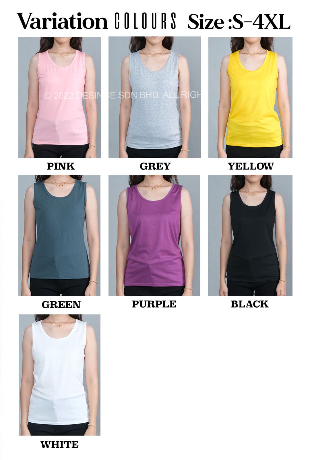 🇲🇾 DESINCE Women Singlet Multi Color Camisole Inner Tank Top Sleeveless ...