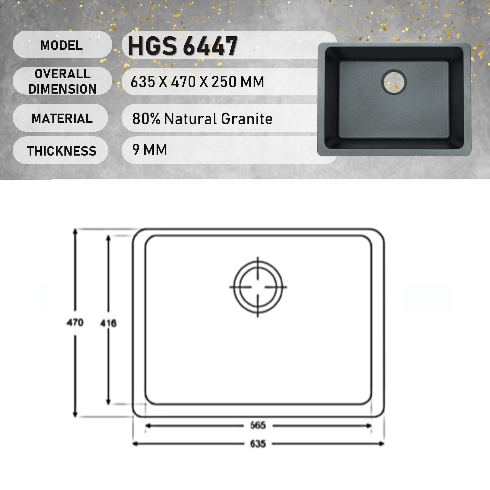 HUN SINGLE /DOUBLE BOWL UNDERMOUNT GRANITE KITCHEN SINK SINKI DAPUR |M ...