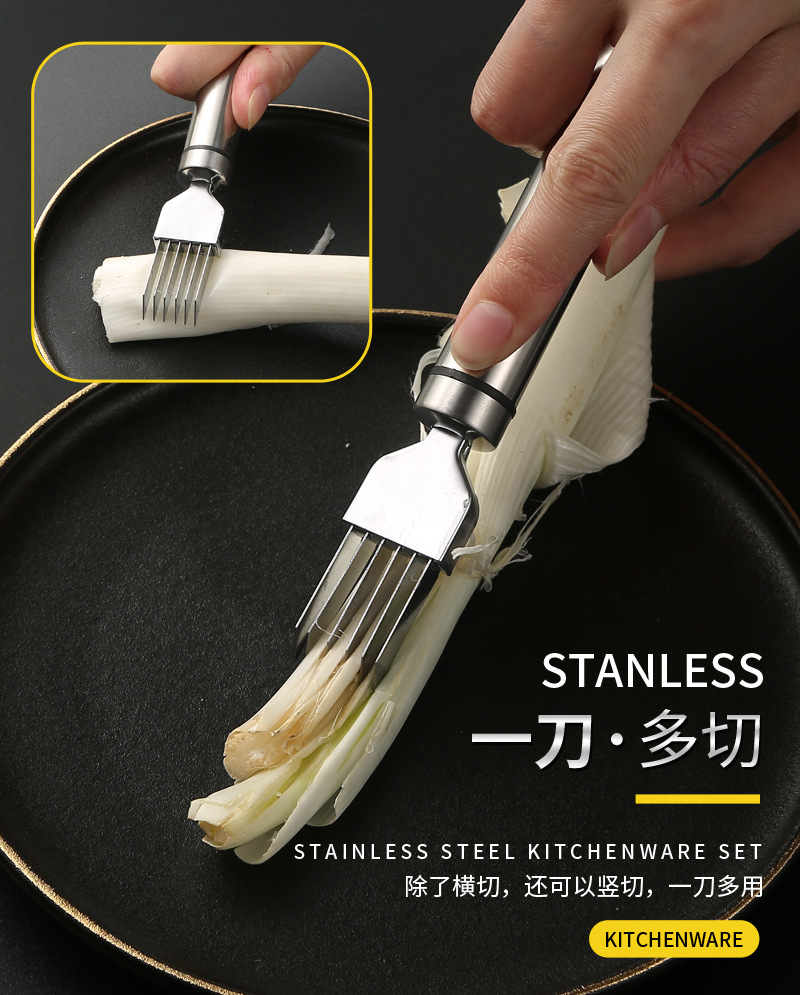 Kitchen Stainless Steel Scallion Spring Onion Vegetable Shredder Slicer  Cutter 