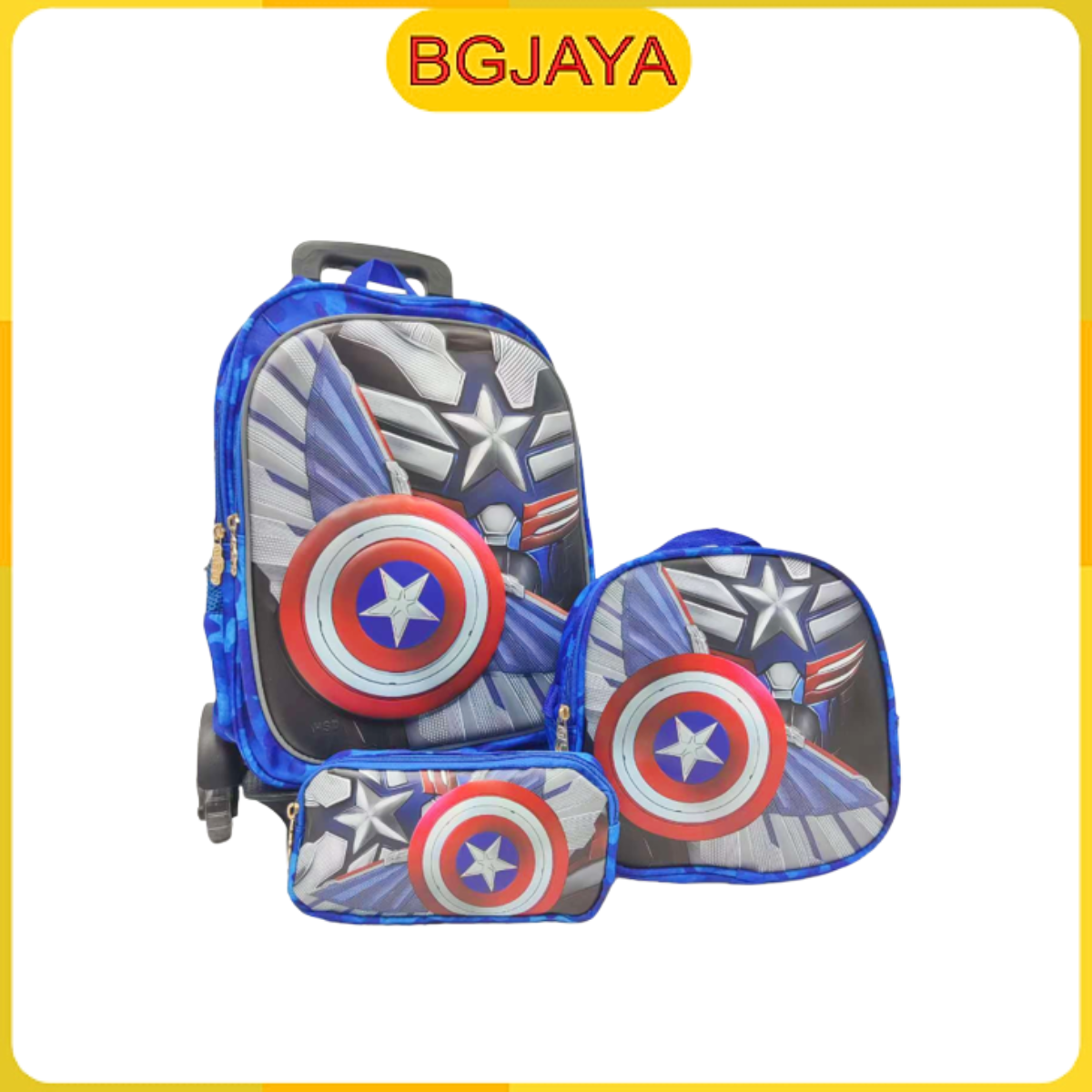 39cm 6 Wheel Trolley 3 in 1 3D Cartoon School Backpack Kids Waterproof ...