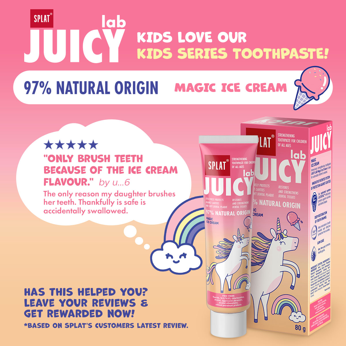 SPLAT Juicy Lab Magic Ice-Cream Toothpaste 80g EXP SEPT 2025 | Shopee ...