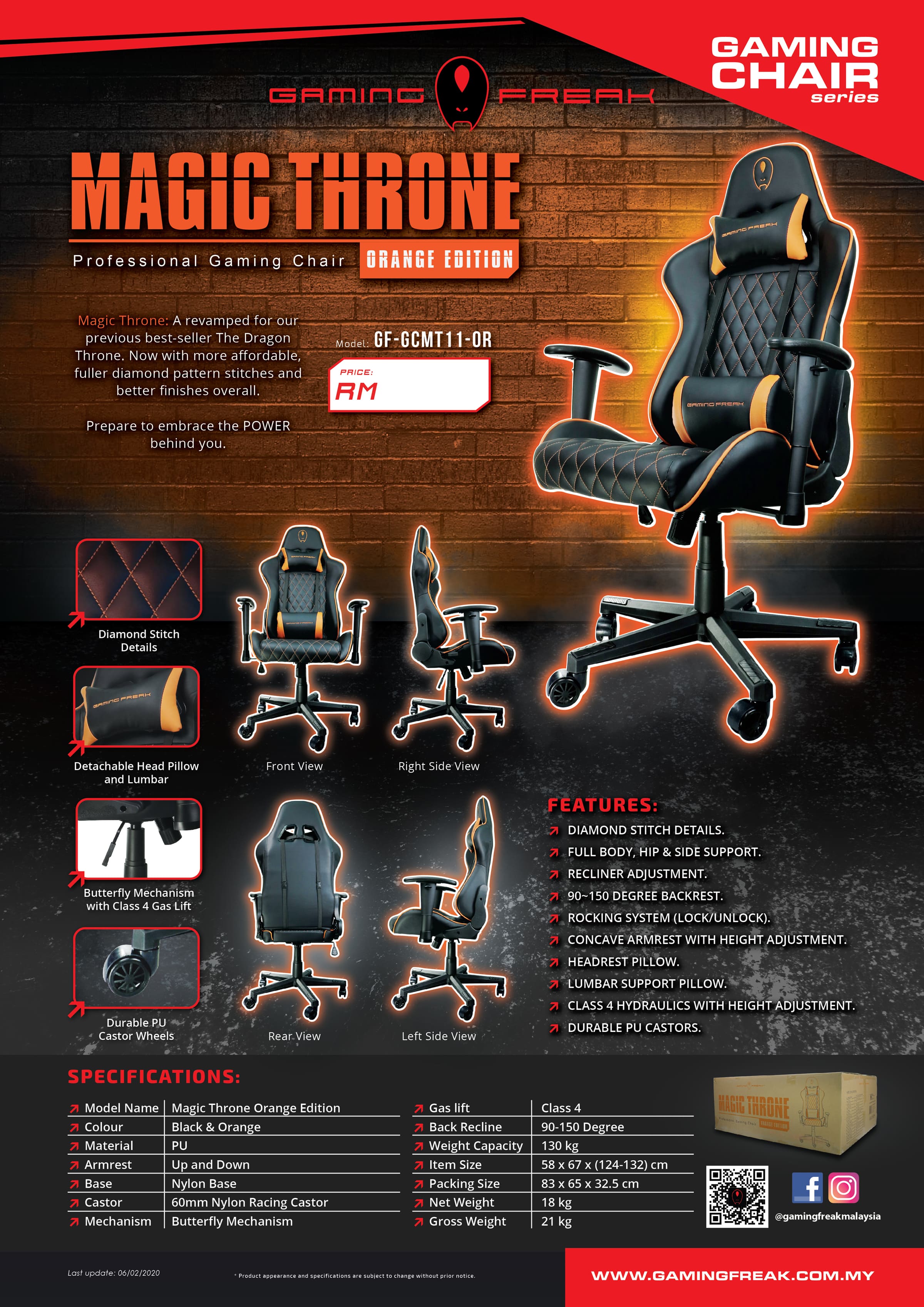 Gaming Freak Magic Throne Series Professional Gaming Chair Shopee Malaysia