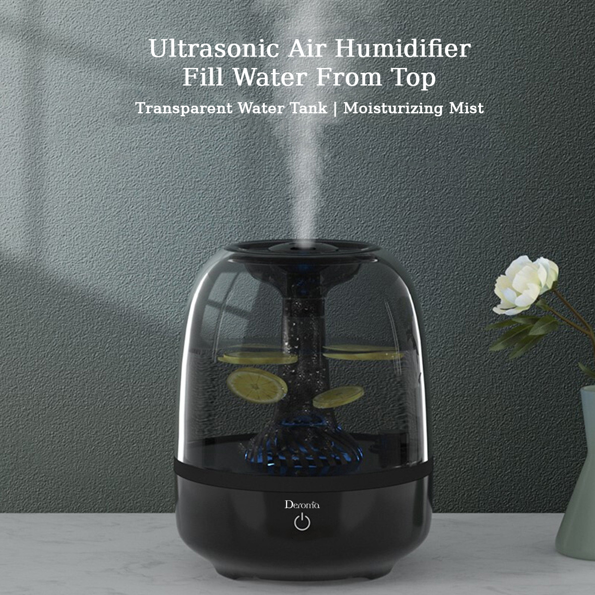 Deroma M535/M430 Transparent Water Tank Air Humidifier - Black/White ...