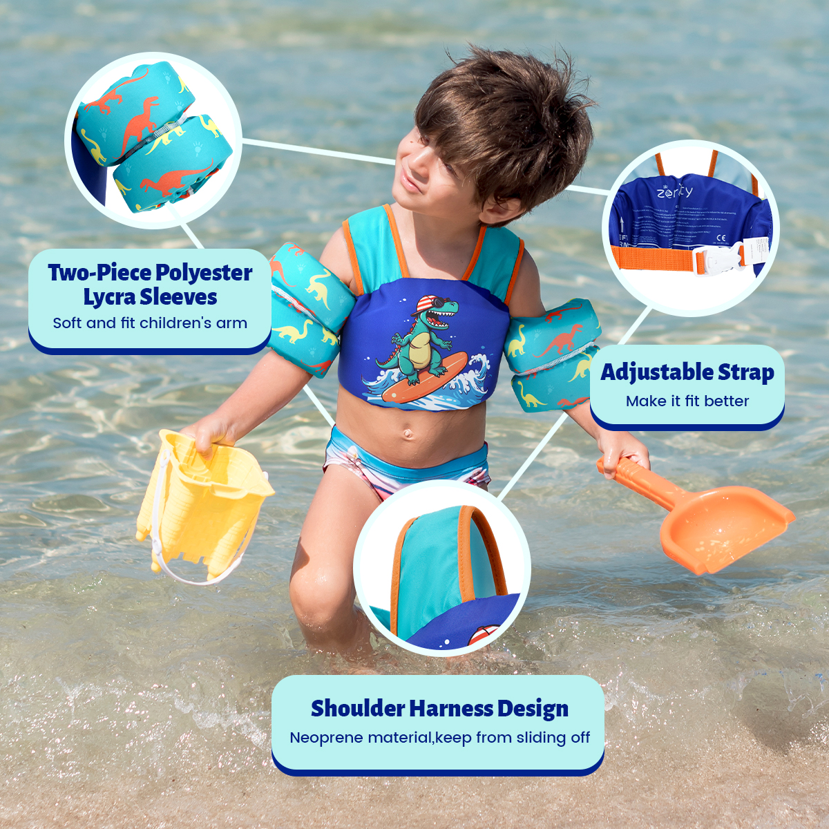 Gogokids Kids Lfie Jacker Kids Life Vest Kids Swim Arm Floating Beach ...